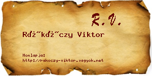 Rákóczy Viktor névjegykártya